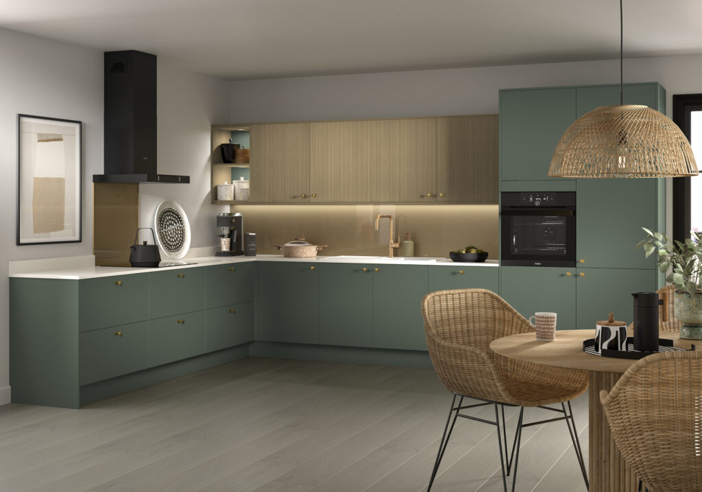 Urban Fern Green kitchen with Costina
